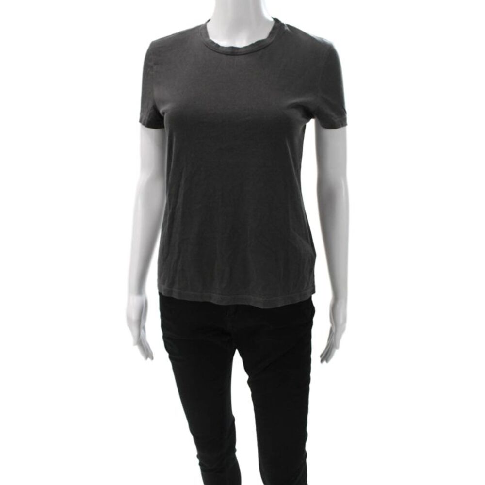Rowan Womens Basic T-Shirt Gray Cotton Crew Neck Short Sleeve Size XS